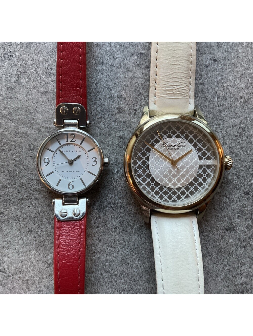 Pair Of Vintage Anne Klein & Kenneth Cole Womens Watches Both Run Great A10